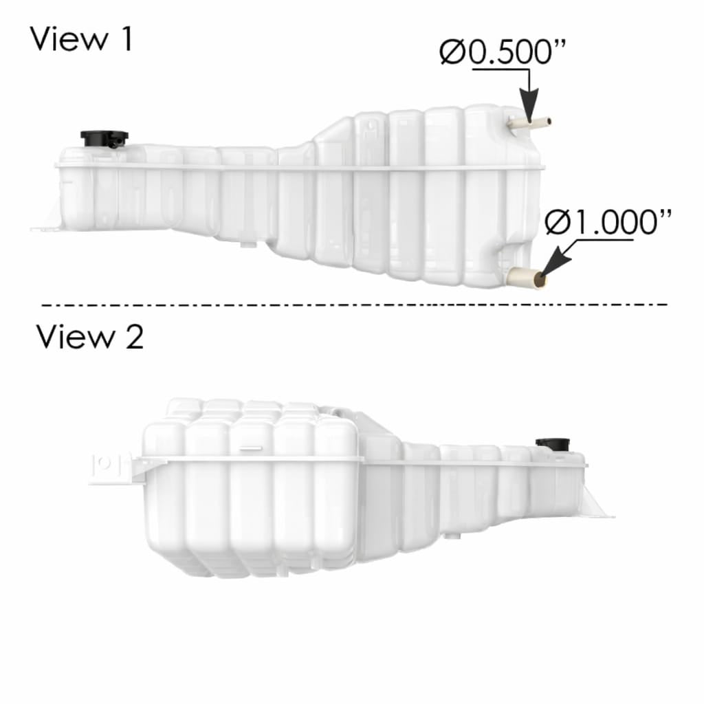 Coolant Reservoir for Freightliner M2 Thomas Built C2 2005-2011 – Includes 572.2001 Cap 20 PSI – Compatible with OEM 0523195000 Z0530740001