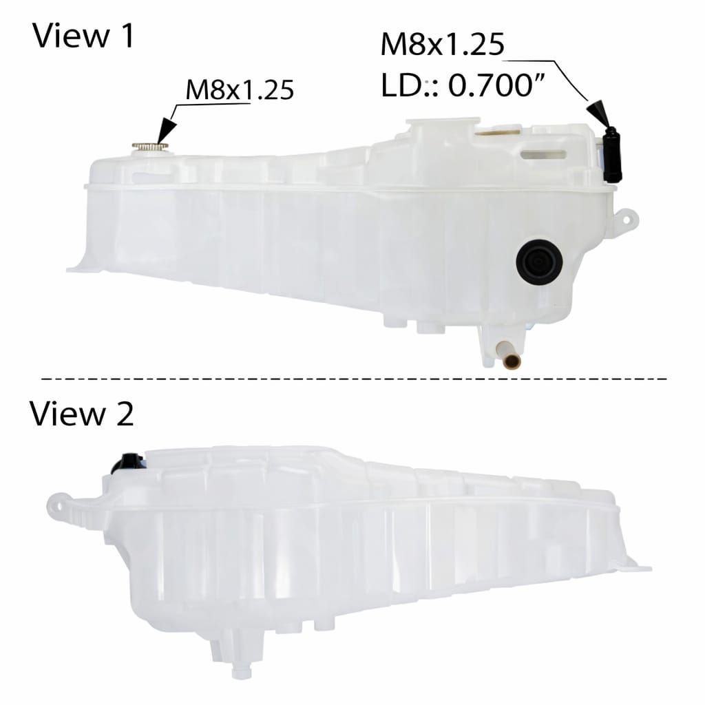 Coolant Reservoir for Freightliner M2-106 108SD 114SD 2010-2017 – Includes Sensor 577.46605 and Caps 572.2002 572.2032 – Compatible with OEM A0528531000 A0528531001