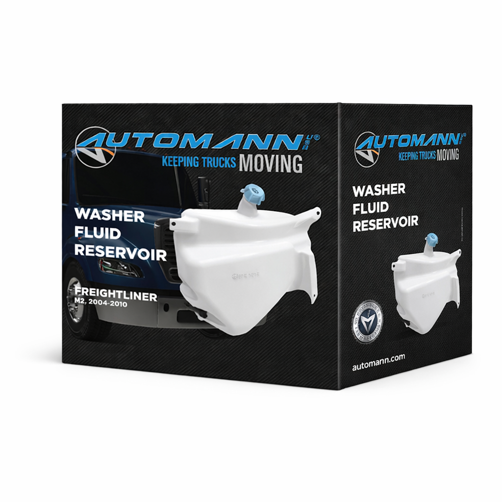 Washer Fluid Reservoir for Freightliner M2 2004-2010 – Includes HLK7044 Pump and 572.2048 Cap – Compatible with OEM A2258778000 A2262487000