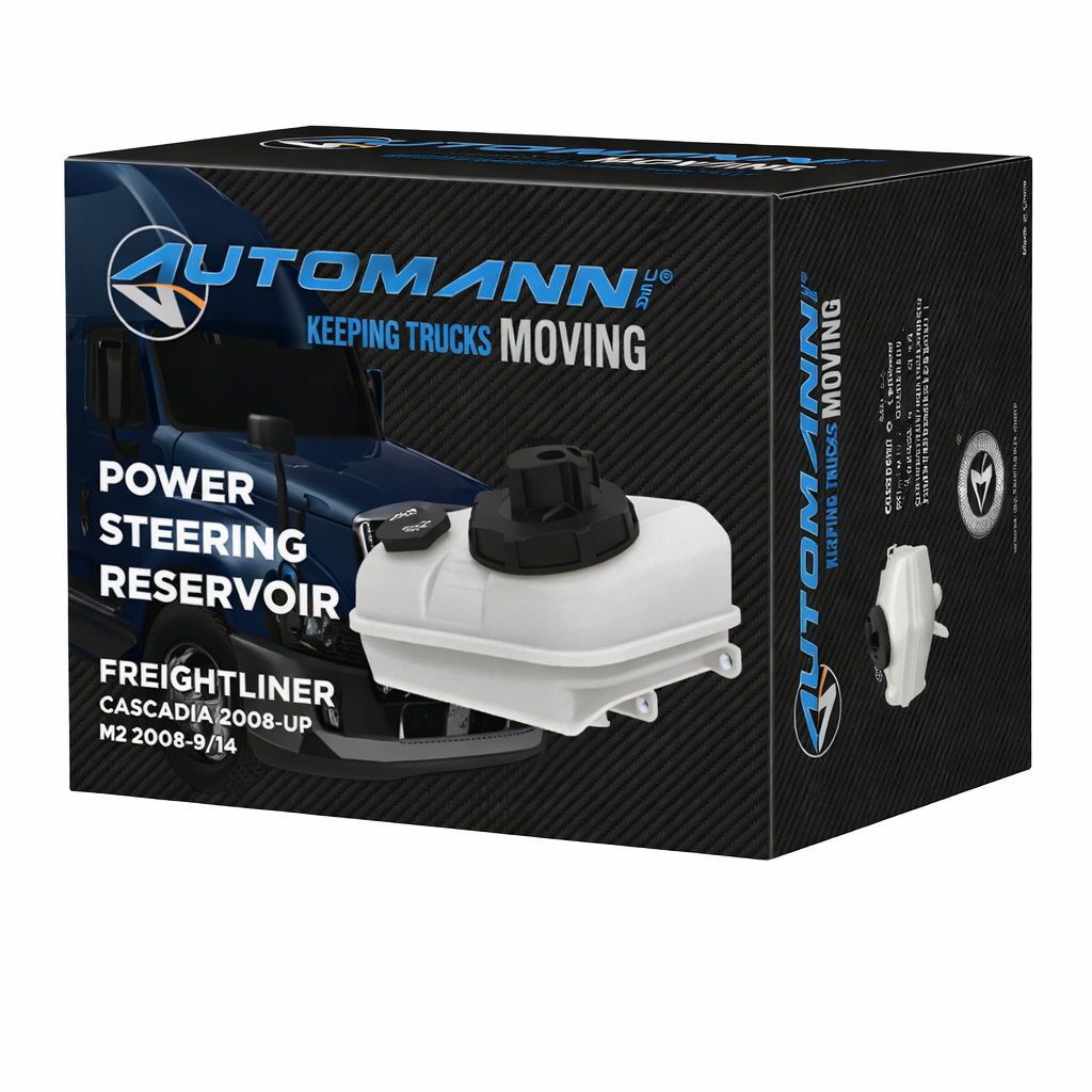 Power Steering Reservoir 2 Quart for Freightliner 2015-Up Cascadia – Includes 572.4008 Filler Cap and 572.4011 Filter Cap – Compatible with OEM A1417924000 A1422076000