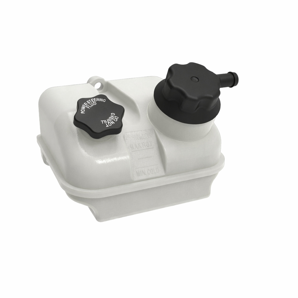 Power Steering Reservoir 2 Quart for Freightliner 2015-Up Cascadia – Includes 572.4008 Filler Cap and 572.4011 Filter Cap – Compatible with OEM A1417924000 A1422076000