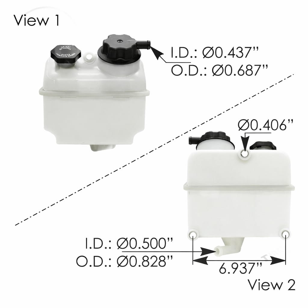 Power Steering Reservoir 4 Quart for Freightliner – Heavy Duty Reservoir – Compatible with OEM A1416242000 A1417941000 A1419134000