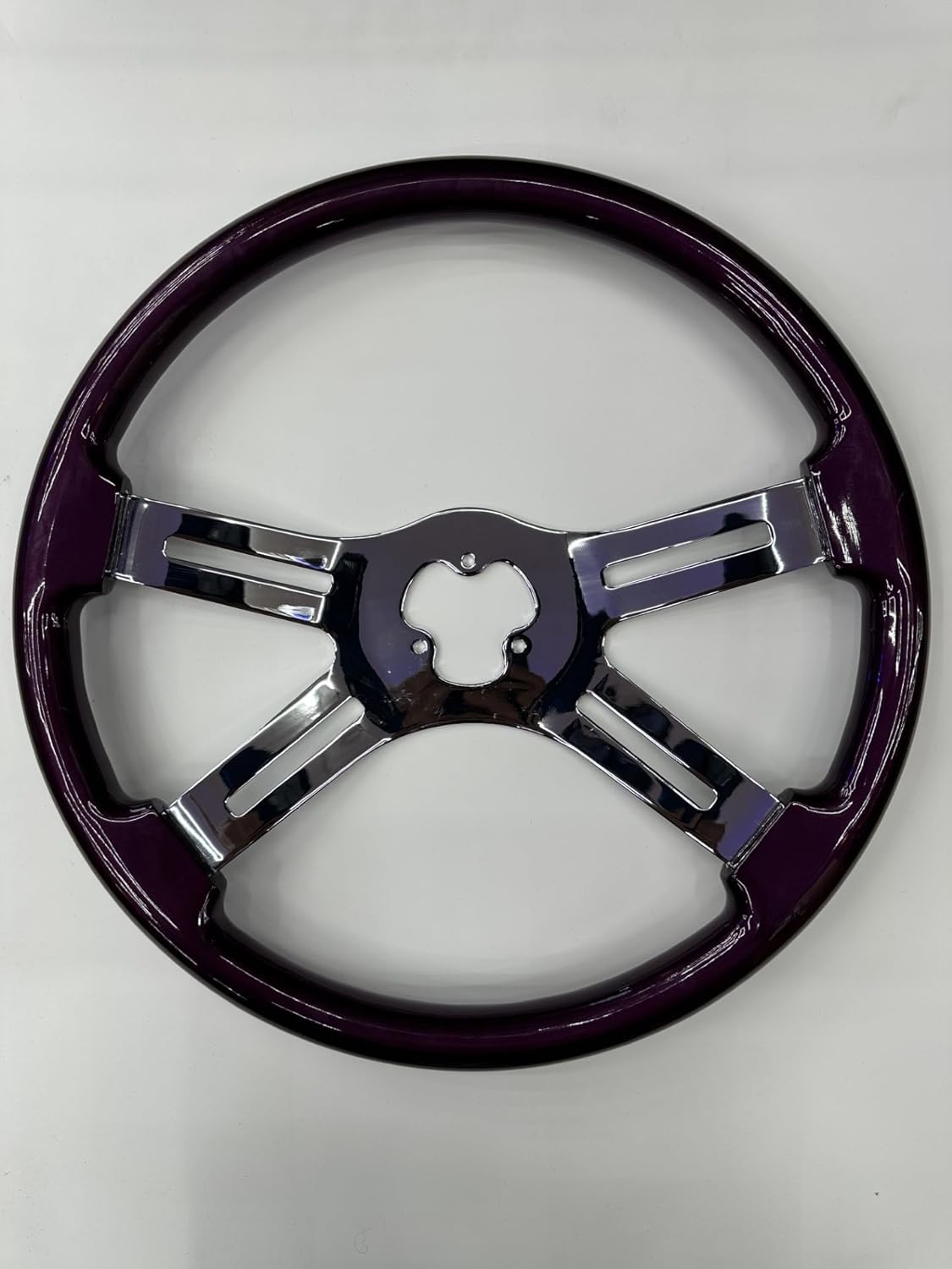Freightliner 18" Chrome Yellow Steering Wheel With Hub and Horn Button Kit Fits Century, Columbia, FLD120, Classic 1989-2006