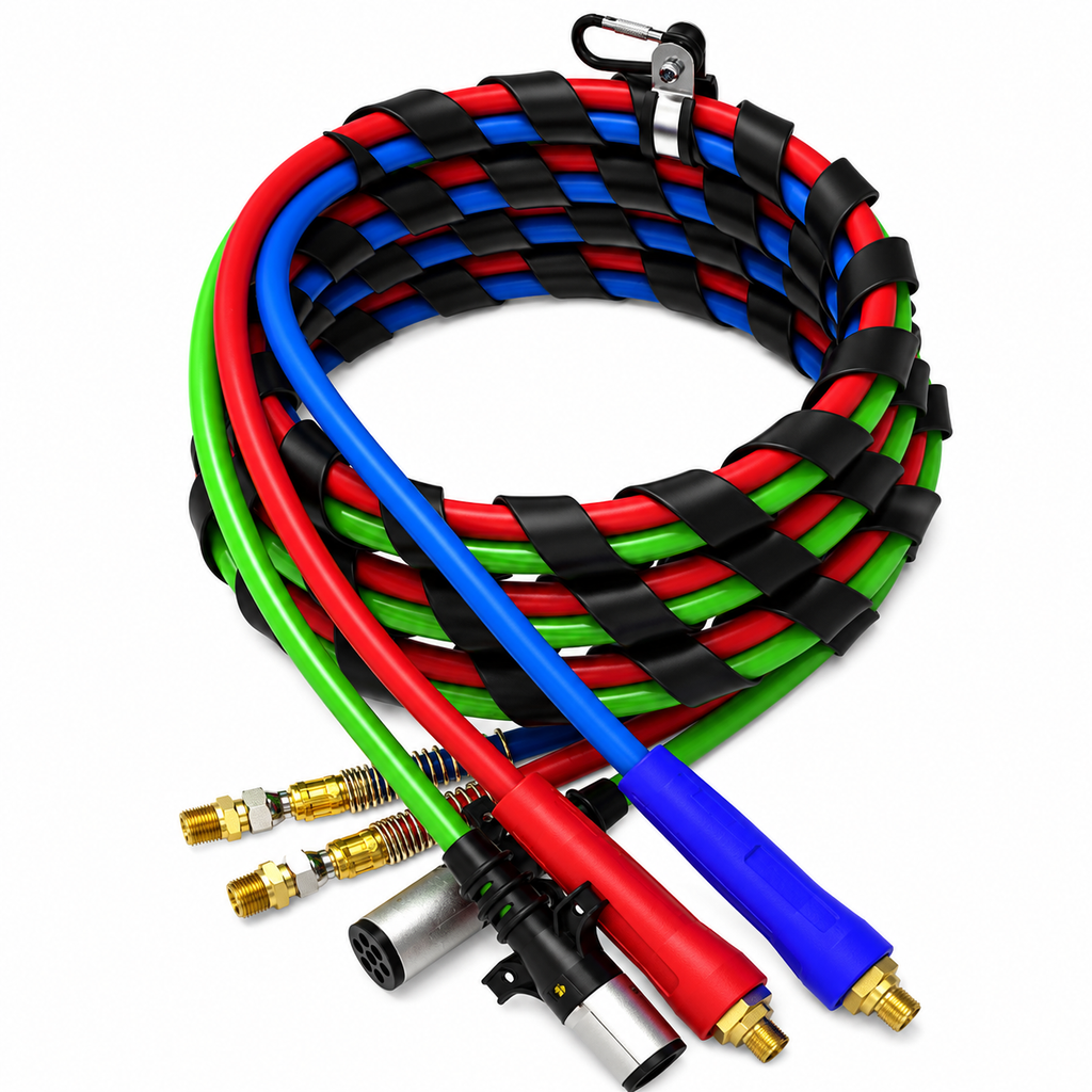 AirPower 3-in-1 Line 15ft Compatible with Universal Applications – Air & ABS Combination Assembly – Spiral Wrapped – Compatible with 13A1501, 302170