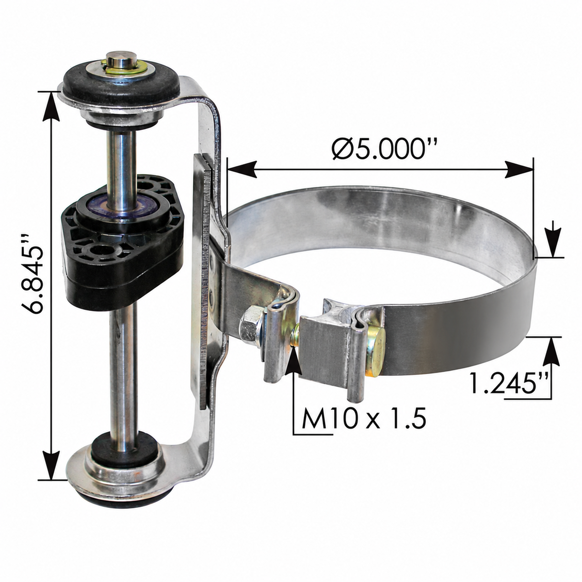 Exhaust Clamp Assembly Mount 5in Stack Compatible with Peterbilt 388 & 389 – Includes Exhaust Bushing Kit & Exhaust Mount – M161033005