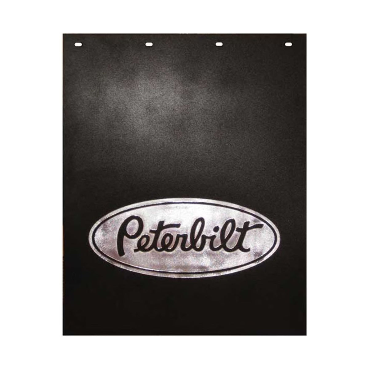 Semi Truck Mud Flaps 24in x 30in Compatible with Peterbilt Motors Trucks – Black & Silver Poly – Pair