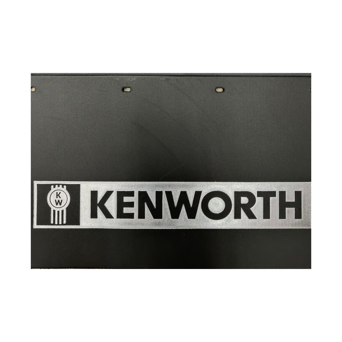 Front Semi Truck Mud Flaps 24in x 14in Compatible with Kenworth Trucks – Black & Silver Logo – 1 Pair
