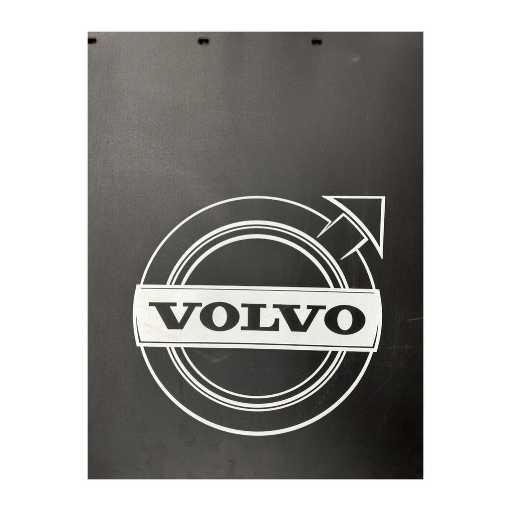 Semi Truck Mud Flaps 24in x 30in Compatible with Volvo Trucks – Black with White Logo – 1 Pair
