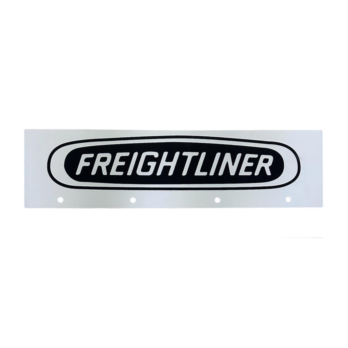 Quarter Fender Mud Flaps 21in x 5in Compatible with Freightliner Trucks – White with Black Logo – Pair