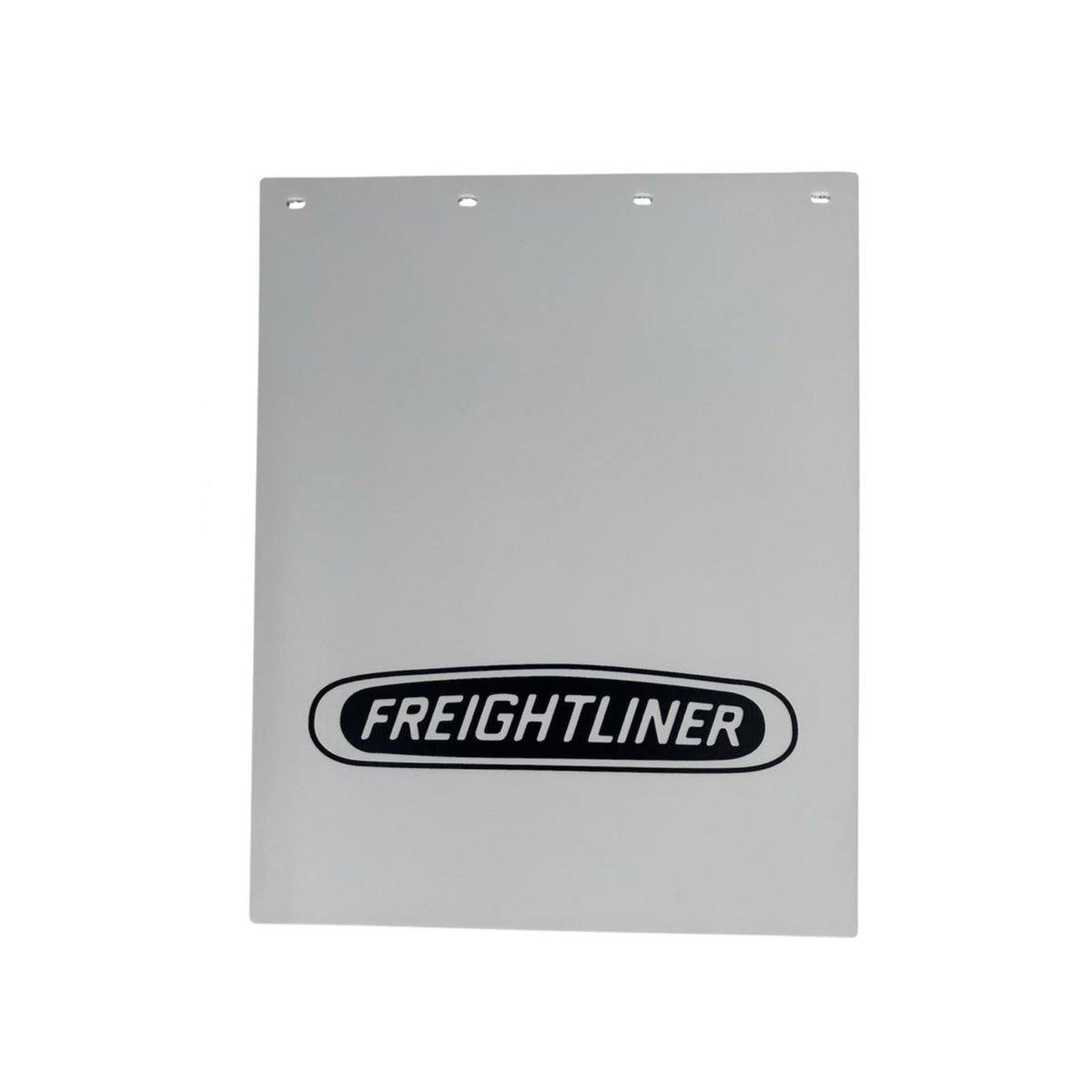Semi Truck Mud Flaps 24in x 30in Compatible with Freightliner Trucks – White with Black Logo – Includes 8 Stainless Steel Mounting Bolts
