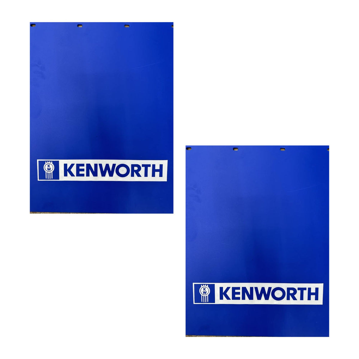 Semi Truck Mud Flaps 24in x 30in Compatible with Kenworth Trucks – Blue with White Logo – 1 Pair