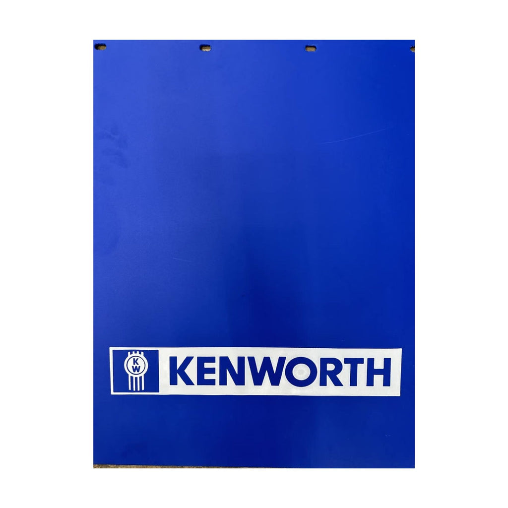 Semi Truck Mud Flaps 24in x 30in Compatible with Kenworth Trucks – Blue with White Logo – 1 Pair