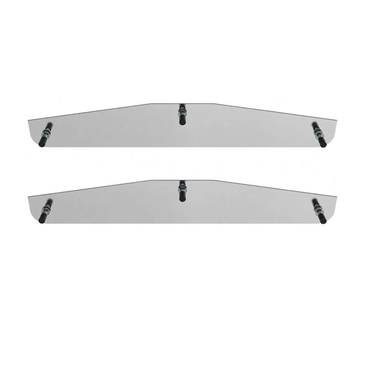 Mud Flap Bottom Plate Chrome Pair 24in x 4in – Mud Flap Weight with Welded Studs