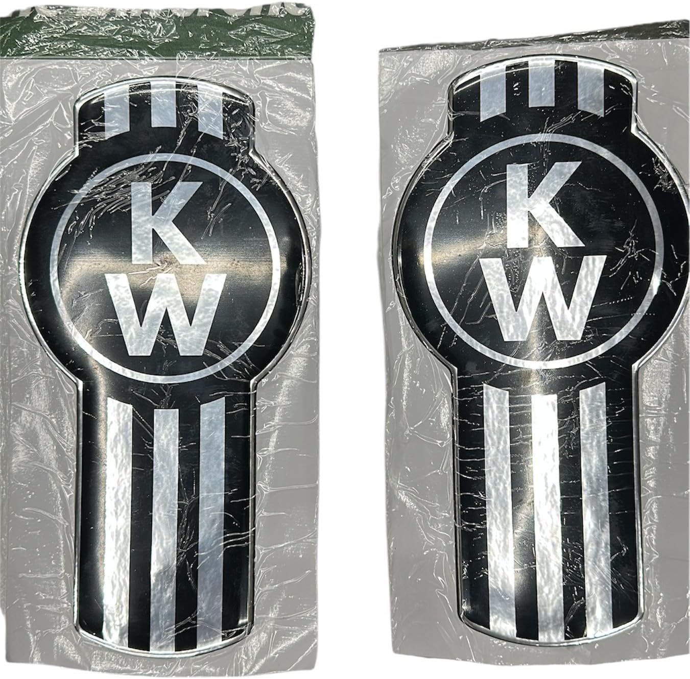 Semi Truck Grill and Hood Emblem Logo Sticker Compatible with Kenworth Black Color 1 Pair