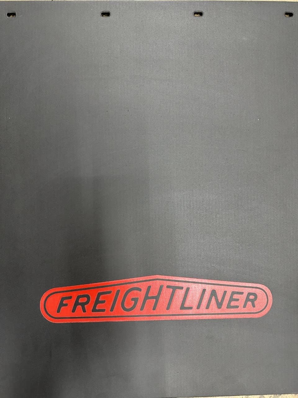 Semi Truck Freightliner 24x24 Black Mudflaps with Red Logo Pair
