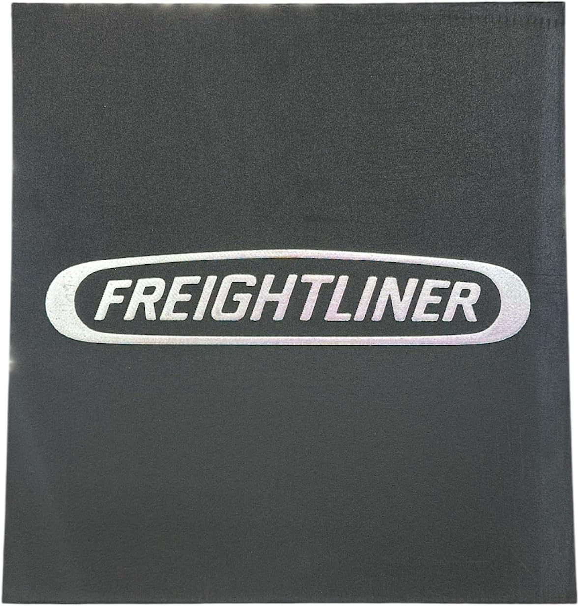 Freightliner Semi Truck Mudflaps, Black with Silver Logo, Heavy-Duty, 15x16 Inches, Front Mount, 2 Piece Set