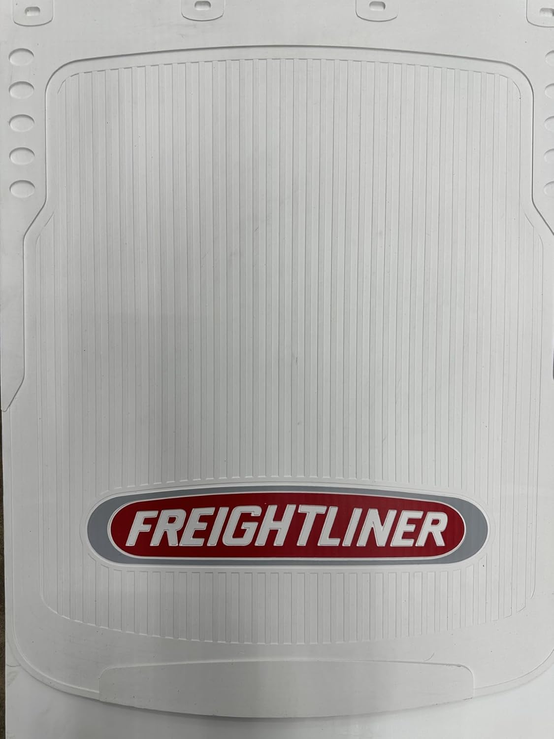 Semi Truck Freightliner 24x30 White Mudflaps with Red Logo (1 Pair)