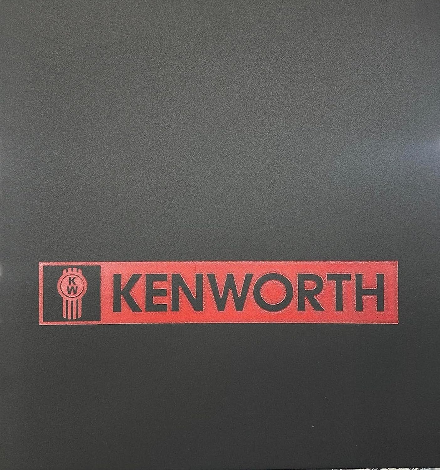Compatible with Kenworth Semi Truck Mudflaps, Black with Red Logo, Front Mount, 15x16 Inches, 2 Piece Set