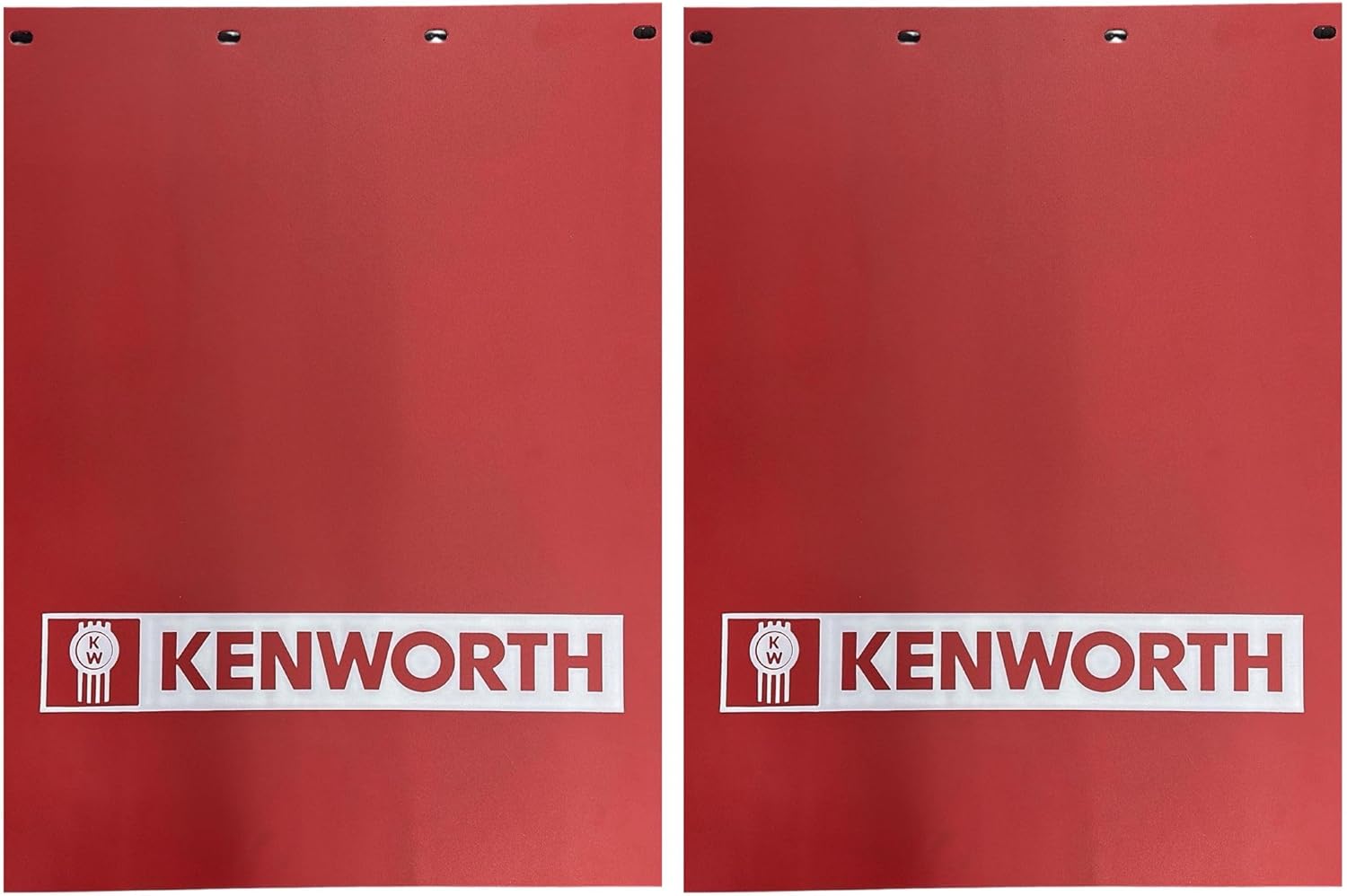 compatible with Kenworth Semi Truck Mudflaps, Red White Logo, Heavy Duty, 24x30 Inches, 1 Pair