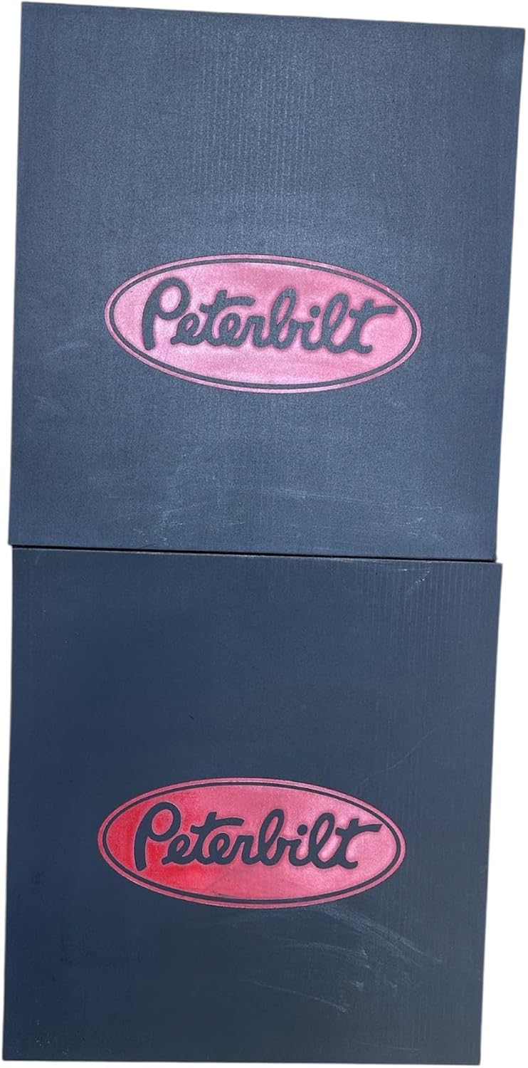 Semi Truck Mudflaps Compatible with Peterbilt, Black with Red Logo, Front Heavy-Duty, 15x16 Inches, 2-Pack