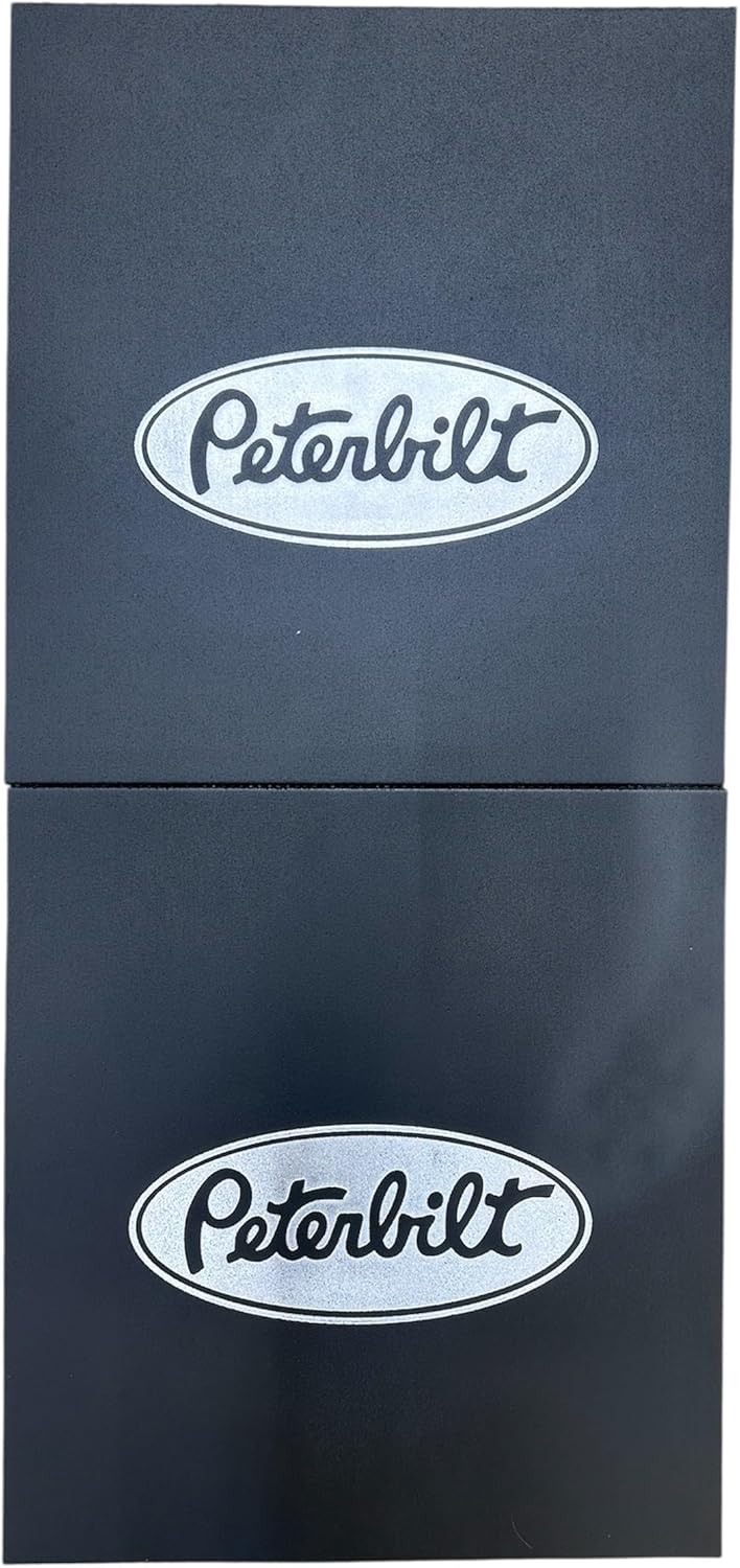 Semi Truck Mudflaps Compatible with Peterbilt, Black with Silver Logo, Front Heavy-Duty, 15x16 Inches, 2-Pack